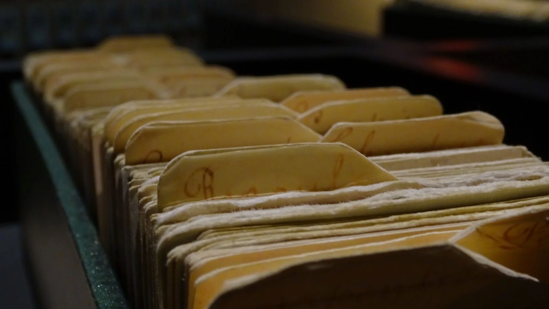 Rows of document folders.